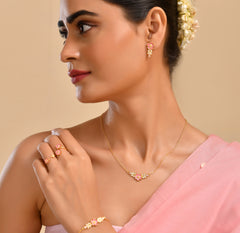 Gulabi Blush 925 Silver Earring with Pink AD