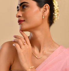 Gulabi Blush 925 Silver Earring with Pink AD