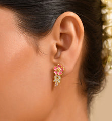 Gulabi Blush 925 Silver Earring with Pink AD