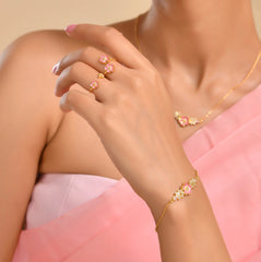 Gulabi Blush Bracelet in 925 Silver with 22kt Gold Plated