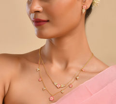 Bloomina 925 Silver Flora Necklace with 22kt Gold Plating