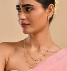 Bloomina 925 Silver Flora Necklace with 22kt Gold Plating