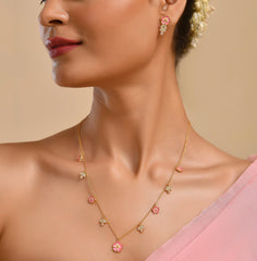 Bloomina 925 Silver Flora Necklace with 22kt Gold Plating