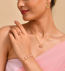 Pink Mist Flora Bracelet in 925 Silver with 22kt Gold Plated