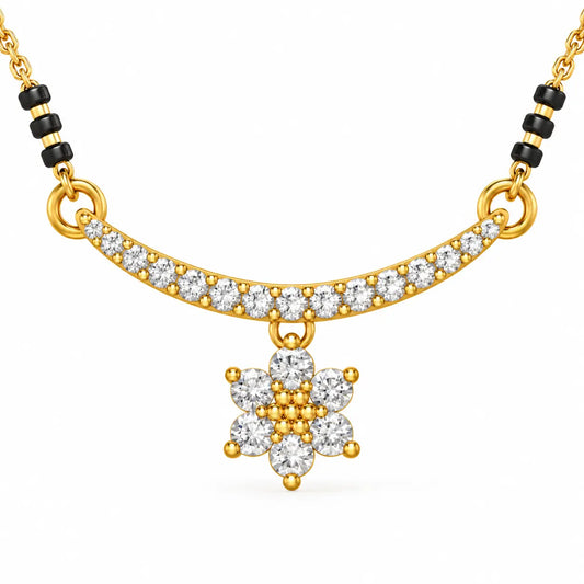 Roovi Floral Drop 925 Sterling Silver Mangalsutra