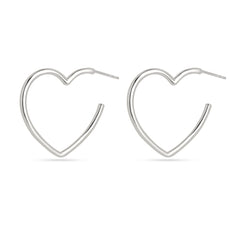 Roovi Big Heart 925 Silver Gold Plated Hoops