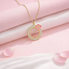 Rosy Dream 925 Silver Necklace with 22kt Gold Plated Chain