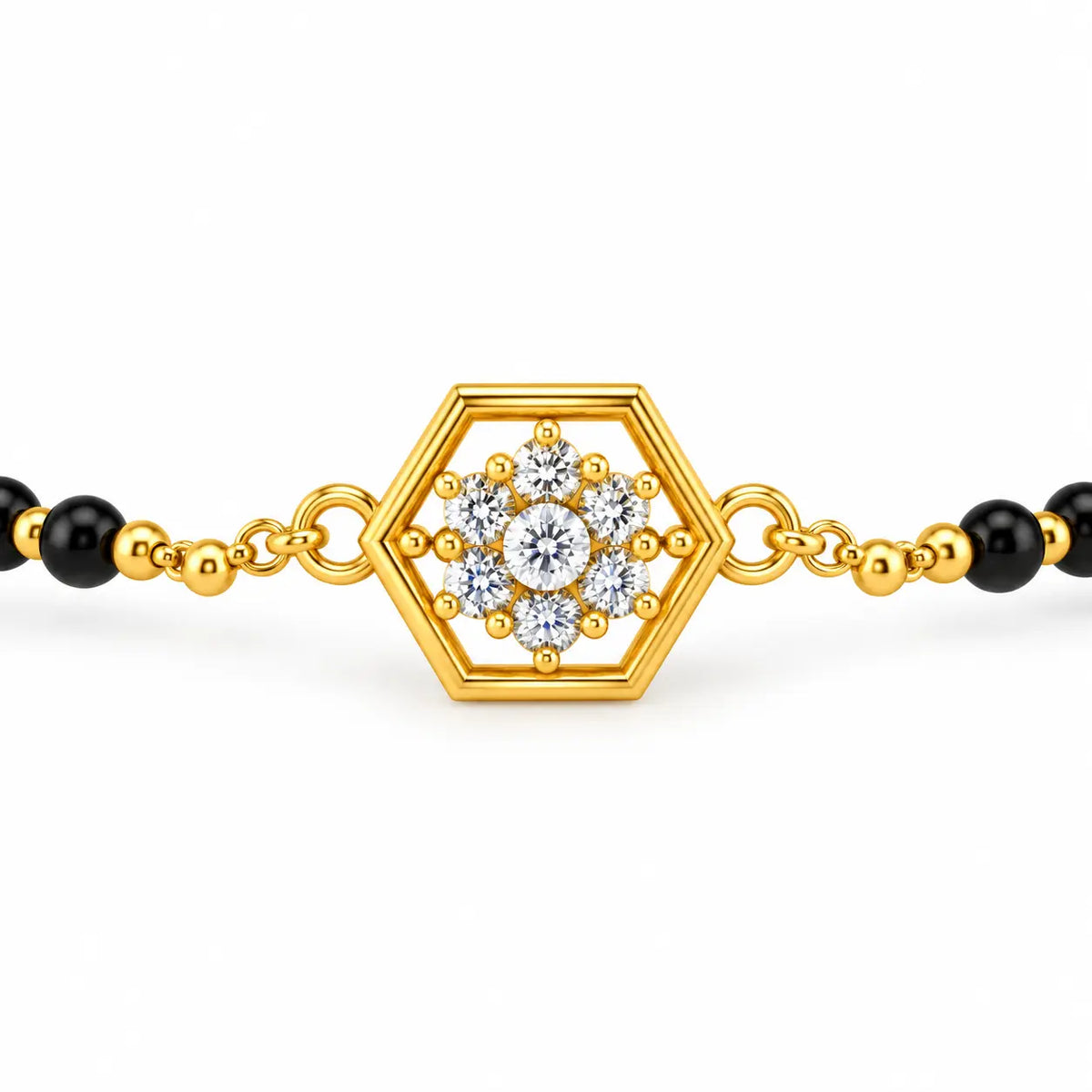 Roovi Simply Floral 925 Sterling Silver Mangalsutra Bracelet