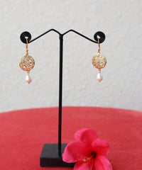 Roovi Bloom Flowers Real Pearl 925 Silver Dangler Earrings