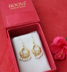 Roovi Gulnaz 925 Silver Jhumki Earrings with 22kt Gold Plating