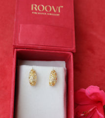 Roovi Floral Dreams 925 Silver Huggies Earrings
