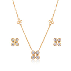 Buy Butterfly Gold Plated 925 Silver Jewelry Set