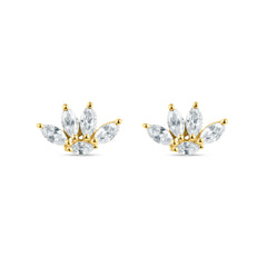 Lotus Diva 925 Silver Studs with American Diamond