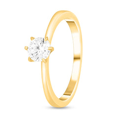 Roovi Simple Soliatire 925 Silver American Diamond Ring I Indian Ring Size- 14