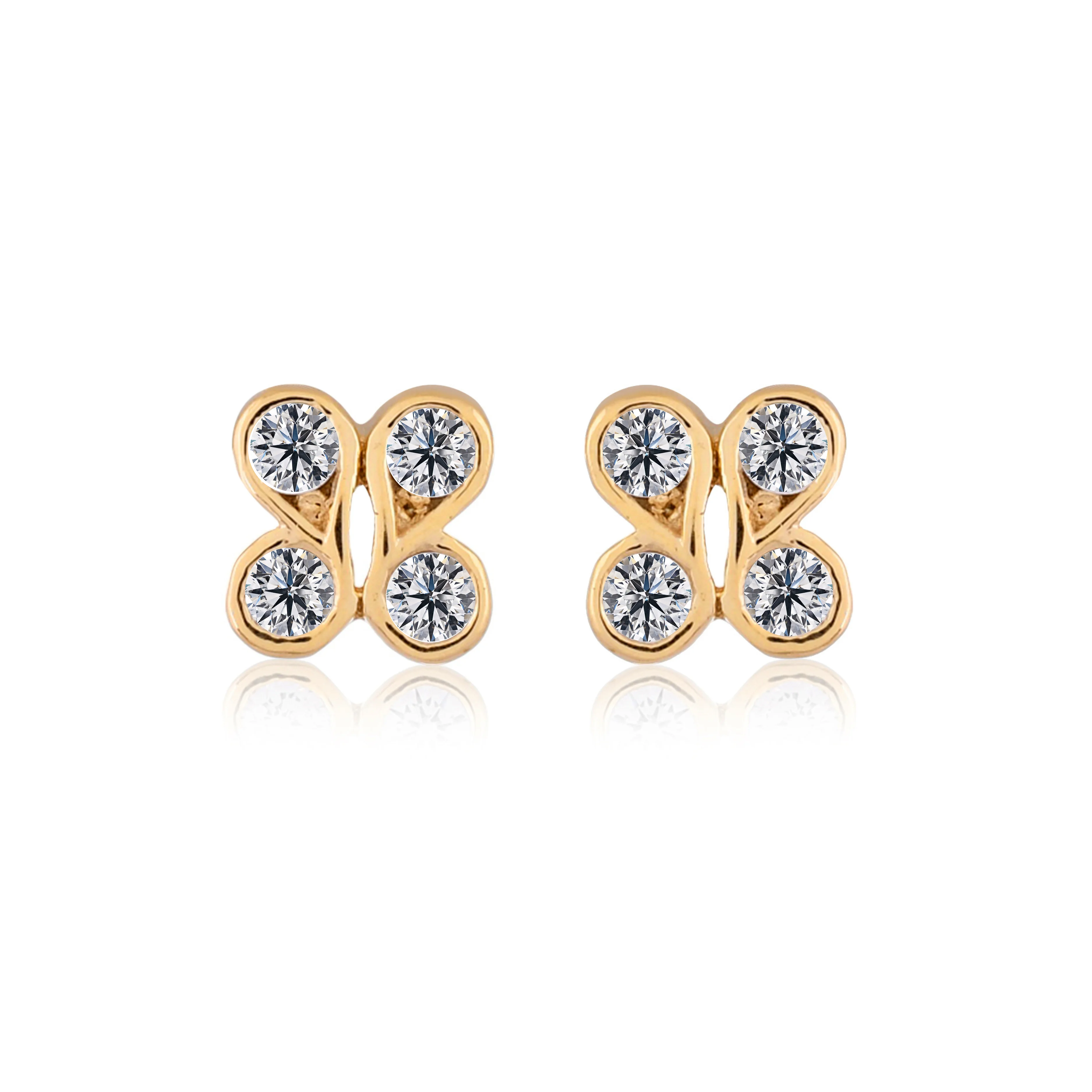 Buy Stylish Butterfly Zircon Stud Earrings