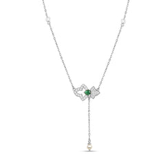 Roovi 925 Silver Mira Emerald  Necklace