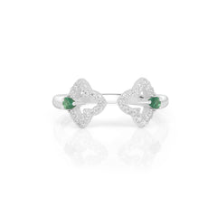 Roovi 925 Silver Green Glam Stack Ring