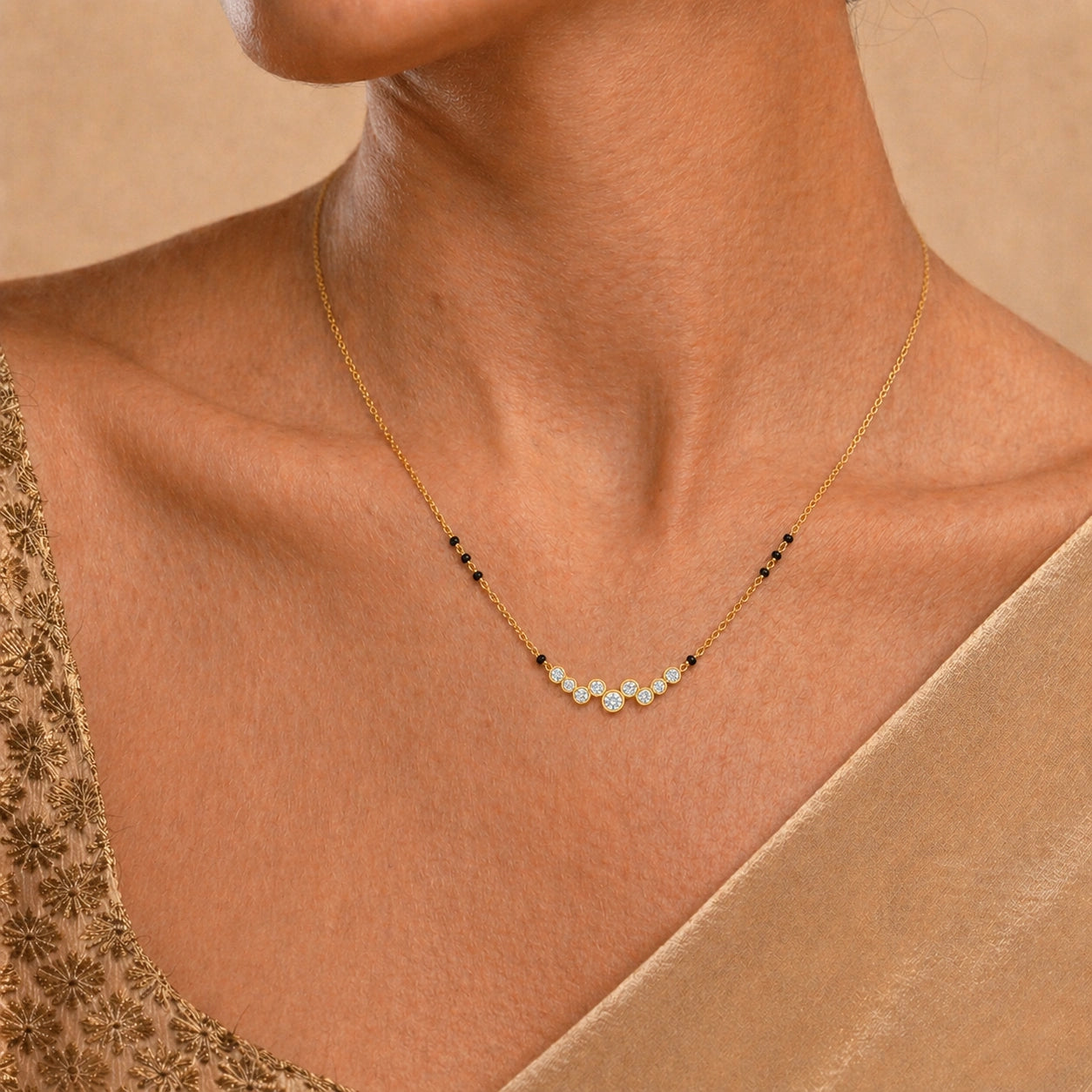 Roovi Aura Bezel 925 Silver Mangalsutra Online