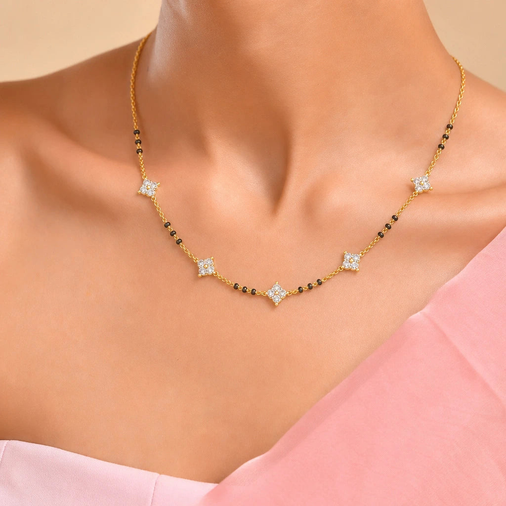 Roovi Lumi Line 925 Silver Mangalsutra Online