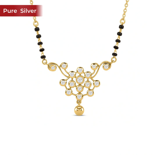 Roovi Tatva 925 Silver Mangalsutra for Women with American Diamond