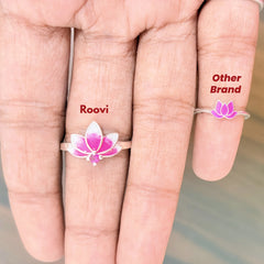 Roovi Laxmi's Grace Lotus 925 Silver Adjustable Toe Ring for Women | Daily Wear I 2 PC