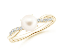 Roovi Diana 925 Silver Real Fresh Water Pearl Ring