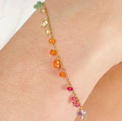 Roovi Rainbow Shine 925 Silver Bracelet with Colorful Beads