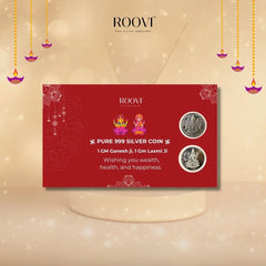 Roovi 999 Pure Silver Lakshmi Ji (1 gm) & Ganesh Ji (1 gm) Coin