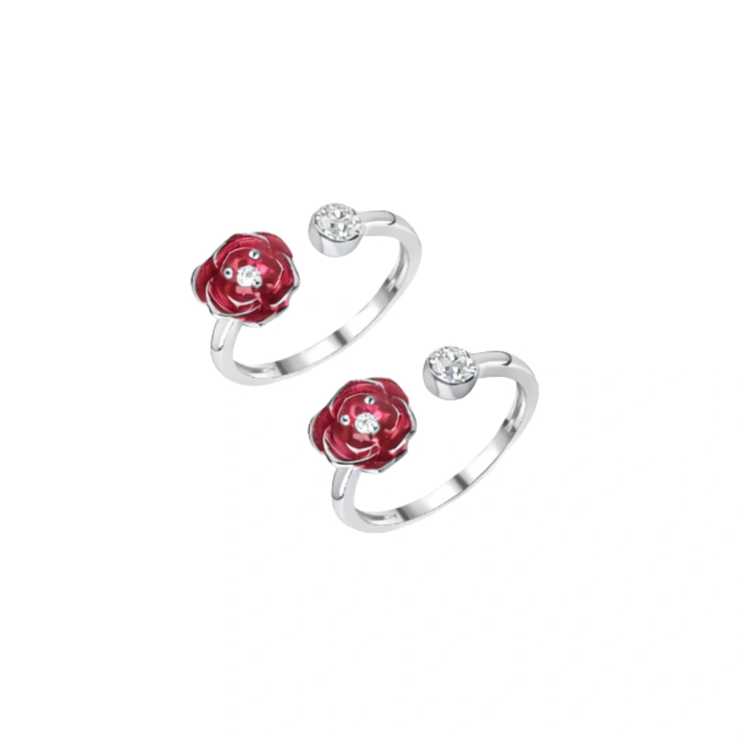 Rose Toe Rings Roovi A Romantic Dream Rose Toe Ring in 925 Silver