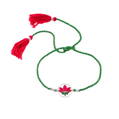 Roovi 925 Silver Lotus Rakhi I Raksha Bandhan Rakhi for Brother I Gift for Men & Boys I 925 Hallmark