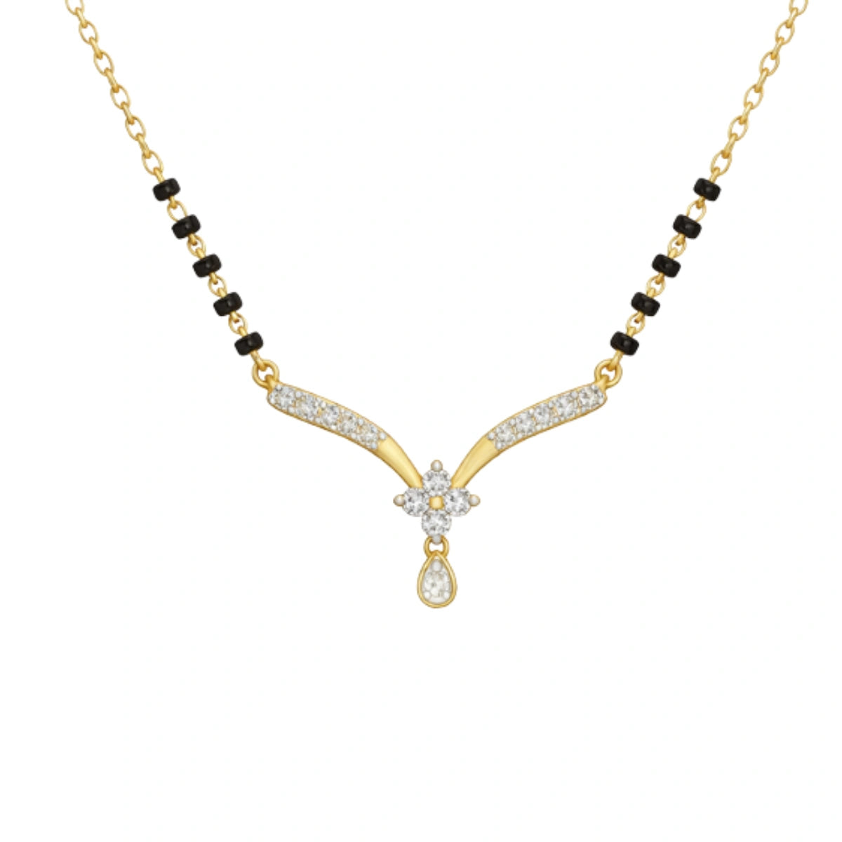 Aaadhya Lab Diamond Mangalsutra in 18kt Gold Vermeil