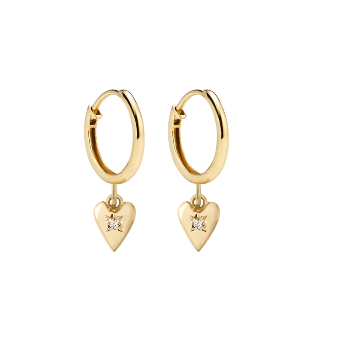 Heart Beat 925 Silver Hoops with 22kt Gold Plating