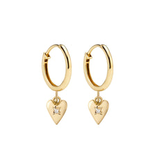 Heart Beat 925 Silver Hoops with 22kt Gold Plating
