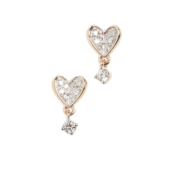 Sweet Heart 925 Silver Drop Earrings with 22kt Gold Plating