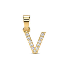 Roovi Initial Pendant in 925 Sterling Silver 18kt Gold Plated  Vermeil