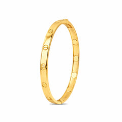 Roovi 925 Pure Sterling Silver Simple Bangle in 925 Silver with 22kt Gold Plating -1 pc