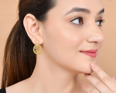 Roovi Flora Pearl Drop Earrings in 925 Silver with 22kt Gold Plating