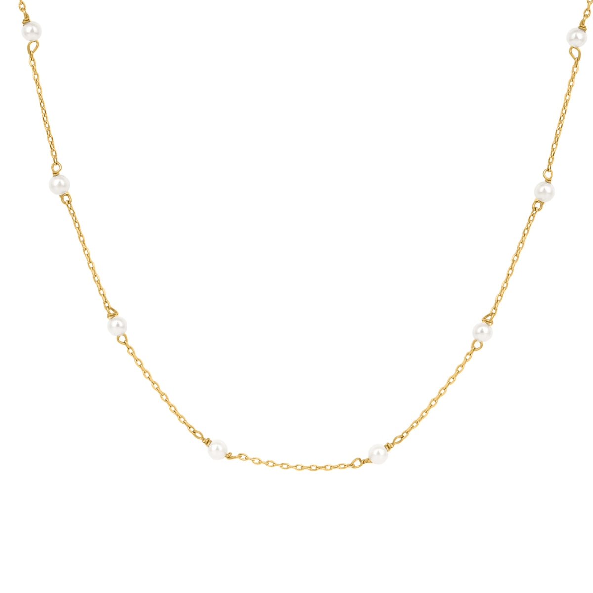 Roovi Forever Grace Pure 925 Silver Pearl Necklace with 22kt Gold Plated