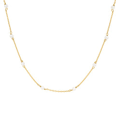 Roovi Forever Grace Pure 925 Silver Pearl Necklace with 22kt Gold Plated