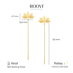 Lotus Dreams 925 Silver Earrings with Gold Plating