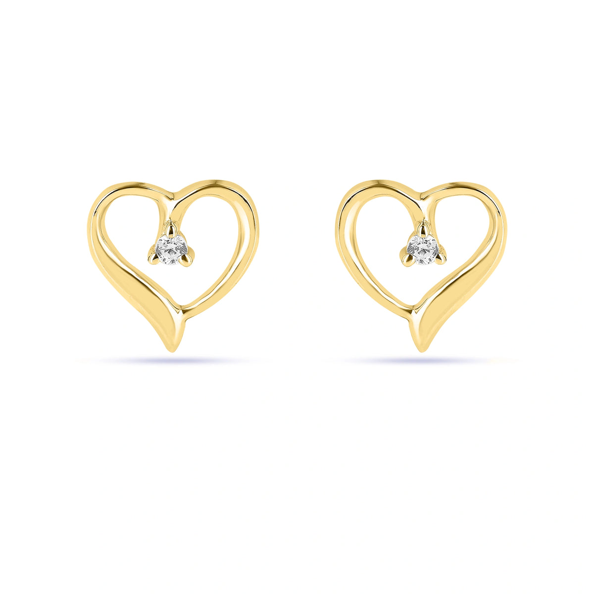 Roovi Simple Heart Studs in 925 Silver - Buy Earrings Online