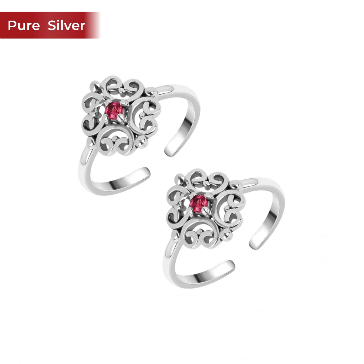 Roovi Sweet Ada 925 Silver Daily Wear Toe Ring For Women