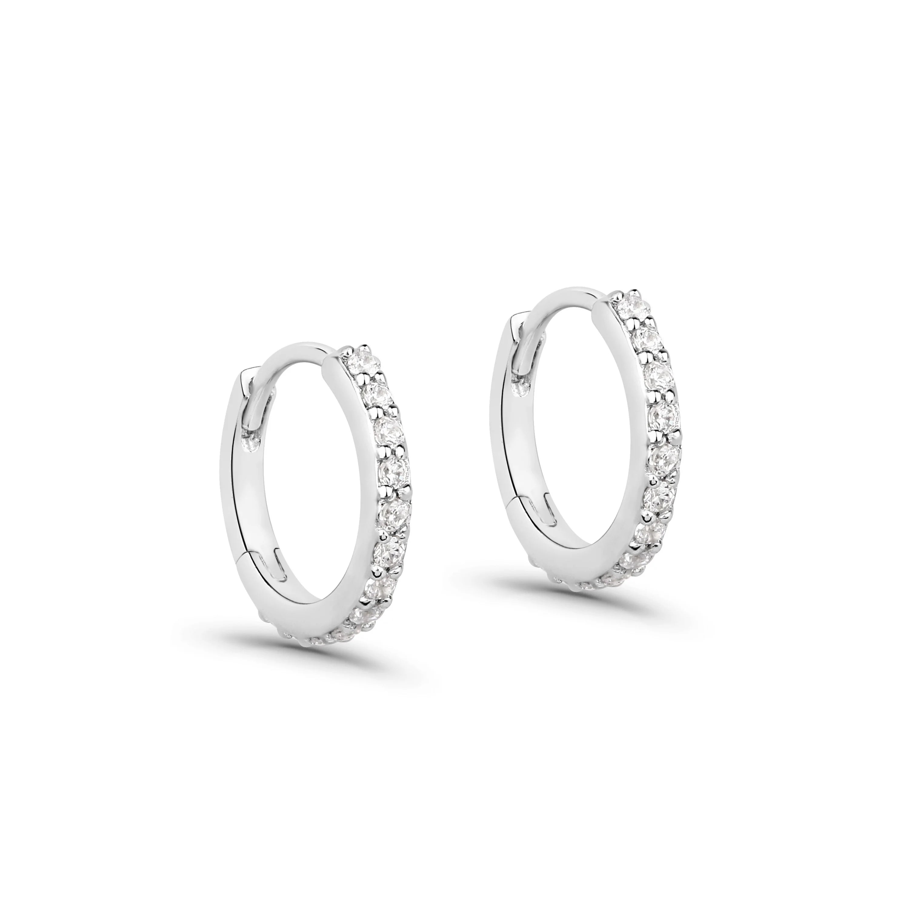 Buy 925 Silver Classic Hoops with American Diamond