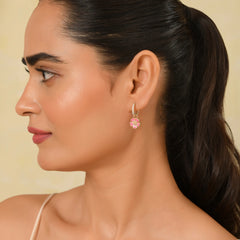 Roovi Mia Belle Flower 925 Silver Hoops I 2 in 1 I Deatchable Flower Charm