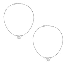 Roovi 925 Sterling Silver Butterfly Daily Wear Anklet For Women