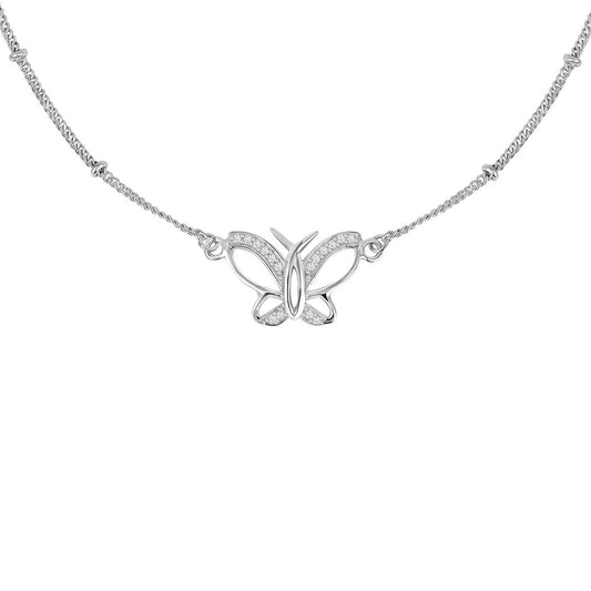 Roovi Butterfly Silver Anklet in 925 Silver